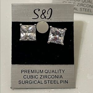 S&D Premium Silver Cubic Zirconia Earrings